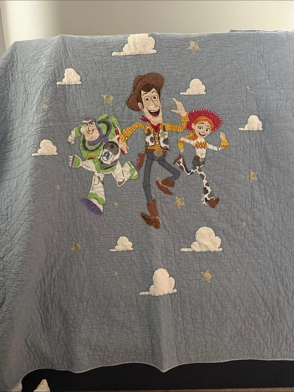 Pottery Barn Kids Blue Toy Story Character Quilt